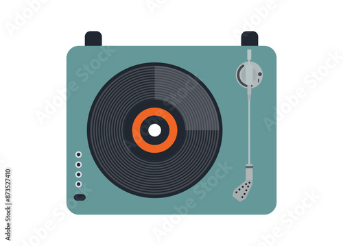 Vinyl disc player. Simple flat illustration.