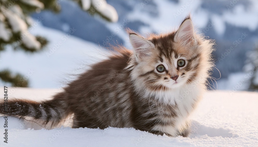 cat in snow cat in snow