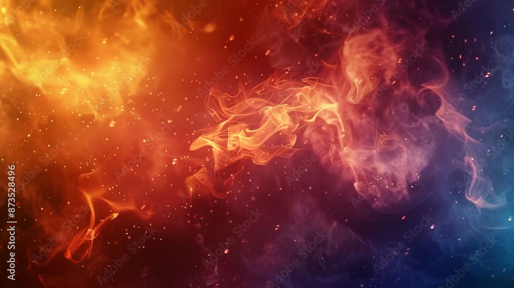 Ice and Fire: Abstract Smoke Overlay on Transparent Background Ice and Fire: Abstract Smoke Overlay on Transparent Background