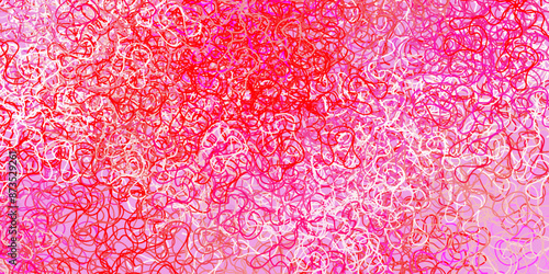 Light pink, yellow vector background with curved lines.