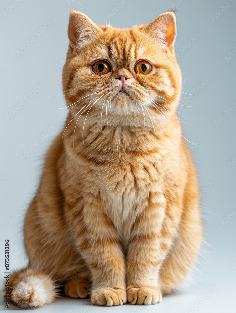 an Exotic Shorthair cat with its flat face, plush fur, and large round eyes an Exotic Shorthair cat with its flat face, plush fur, and large round eyes