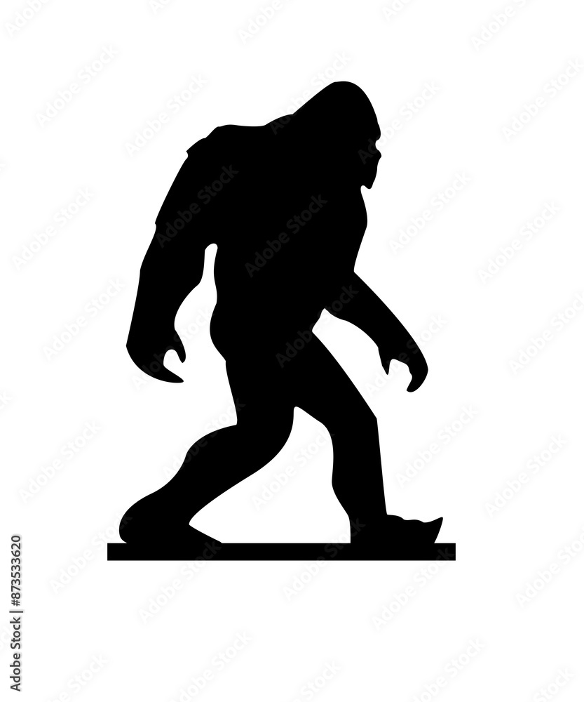 black bigfoot sasquatch icon silhouette isolated black bigfoot sasquatch icon silhouette isolated
