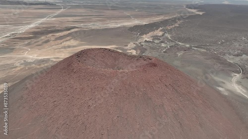 Poruna volcano near Calama. Atacama Desert, Chile. Aerial view by drone. photo