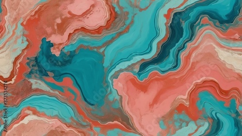 Wallpaper Mural abstract color palette wallpaper with coral pink aqua background Torontodigital.ca