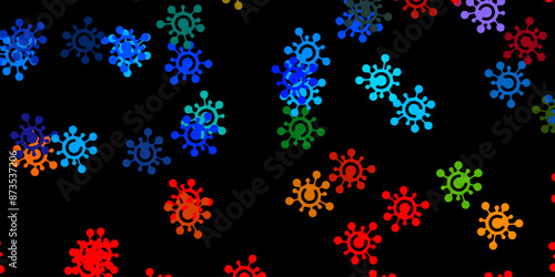 Dark multicolor vector template with flu signs.