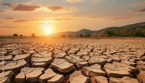 Dry Land Ground in Drought Desert Nature