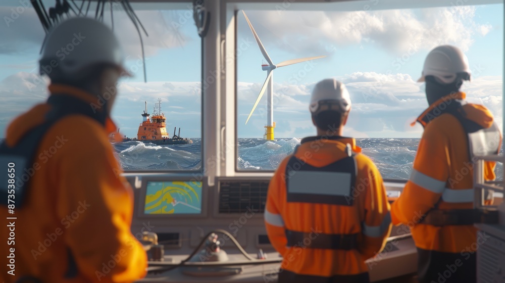 Engineers preparing to work from a maintenance ship generative ai Engineers preparing to work from a maintenance ship generative ai