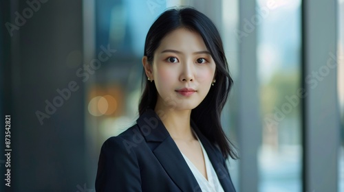 Free Download Asian woman with black hair, elegant and timeless beauty, professional clothing, 32k uhd - GFXLoad
