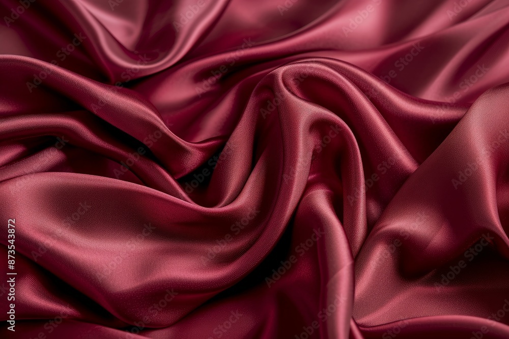 Elegant and smooth deep red satin material draped with light and shadow play Elegant and smooth deep red satin material draped with light and shadow play
