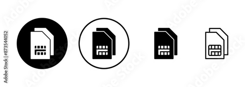 Sim card icon vector isolated on white background. Mobile slot icon. Mobile cellular phone sim card chip.