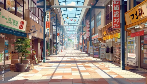 Japanese shopping center anime cartoon