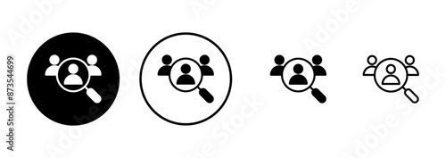 Hiring icon vector isolated on white background. Human resources concept. Recruitment. Search job vacancy icon. Hire. Find people icon