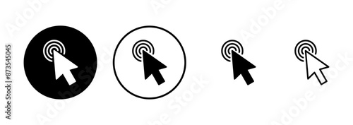 Click icon vector isolated on white background. Cursor icon. Computer mouse click cursor black arrow icons. pointer arrow