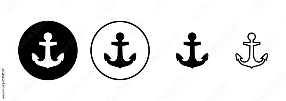 Anchor icon vector isolated on white background.Anchor symbol logo. Anchor marine icon. Anchor icon vector isolated on white background.Anchor symbol logo. Anchor marine icon.