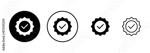 Approved icon vector isolated on white background. Certified Medal Icon vector. check mark