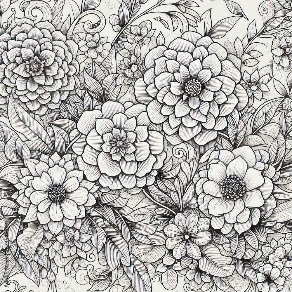 Drawing flower pattern Drawing flower pattern