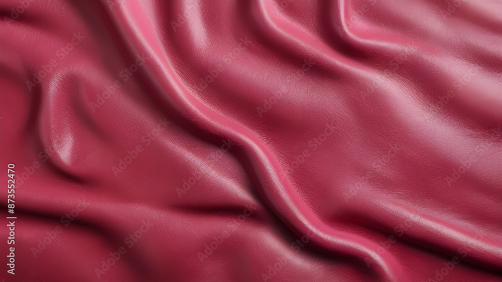 Fototapeta premium Pink leather texture folded detailed background.