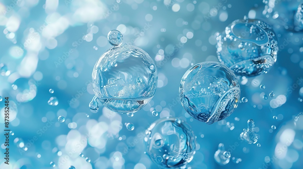 background of cell content in water, Generate AI. background of cell content in water, Generate AI.
