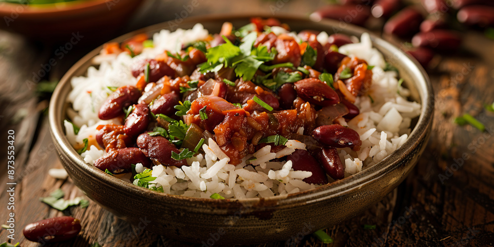 Red beans and rice on the table Red beans and rice on the table