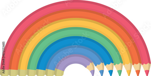 色鉛筆の可愛い虹
