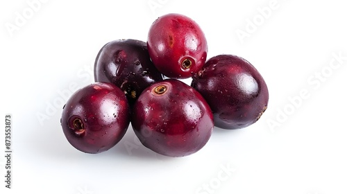 Coffee cherries isolated on a white background photo