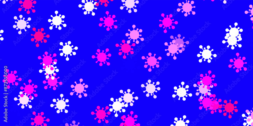 Light blue, red vector backdrop with virus symbols. Light blue, red vector backdrop with virus symbols.