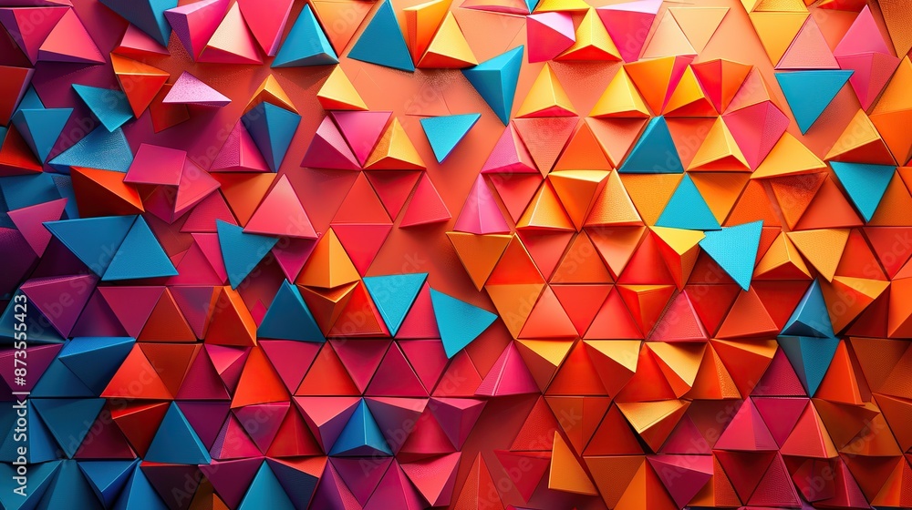 Obraz premium background with different colored triangle shapes, Generate AI.