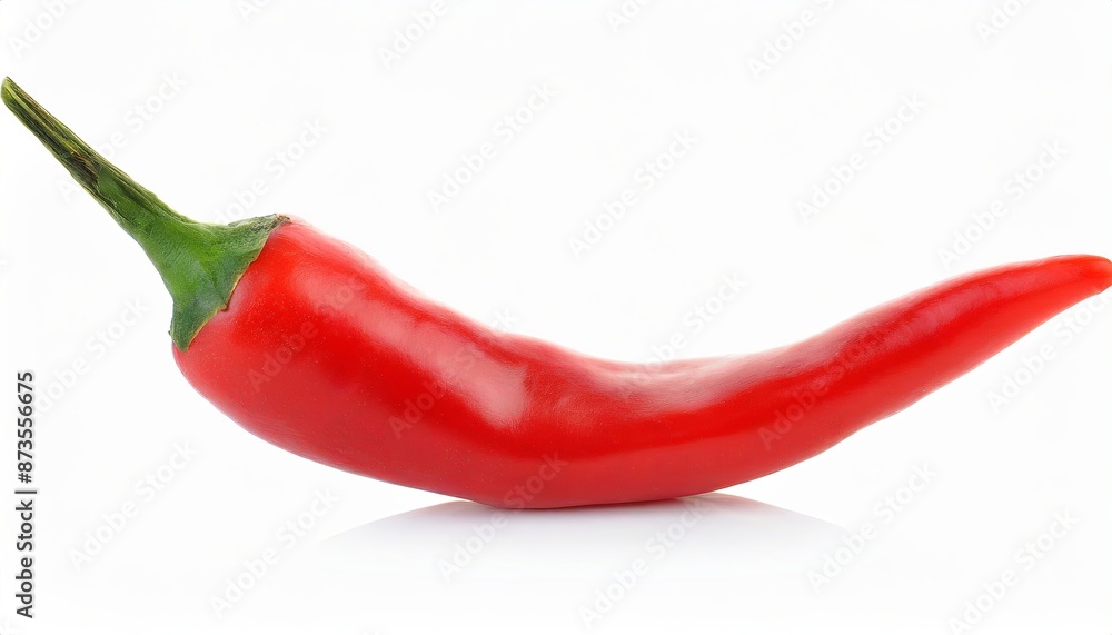 Red hot chili pepper isolated on white background , generated by AI. High quality photo Red hot chili pepper isolated on white background , generated by AI. High quality photo