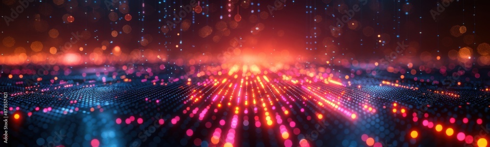 Fototapeta premium Abstract image of a futuristic city with many lights