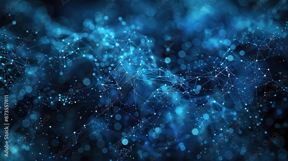 Beautiful network background with blue and black motifs, Generate AI. Beautiful network background with blue and black motifs, Generate AI.