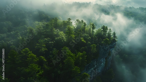 Mysterious Forest and Cliffs in West Virginia