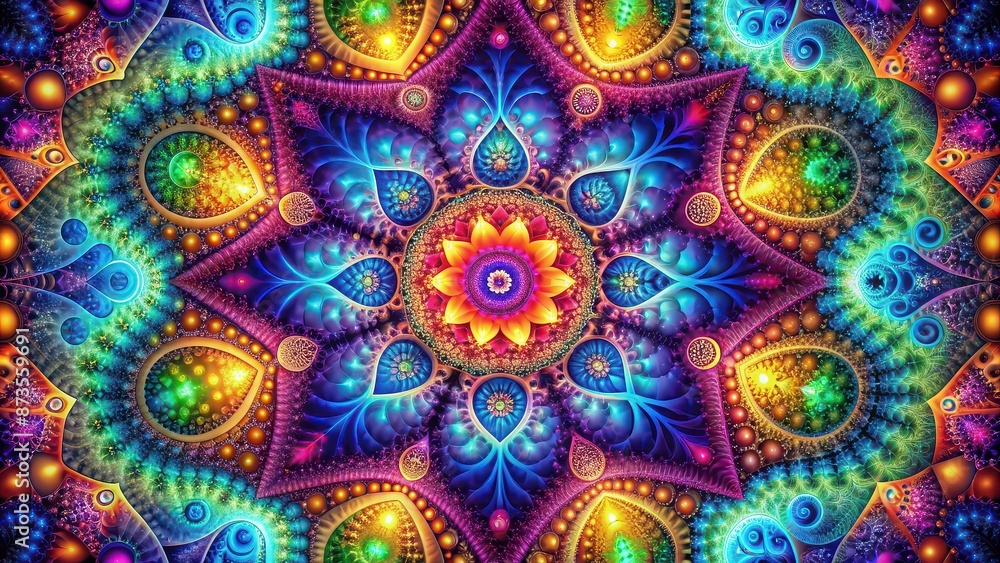 Digitally created geometric and fractal artwork with vibrant colors, Abstract, digital art, geometrical, pattern, colorful Digitally created geometric and fractal artwork with vibrant colors, Abstract, digital art, geometrical, pattern, colorful