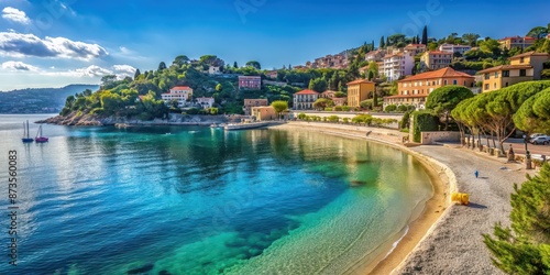 Scenic view of Marinieres Beach in Villefranche-sur-Mer, Cote d'Azur, France, scenic, Marinieres Beach © Sujid