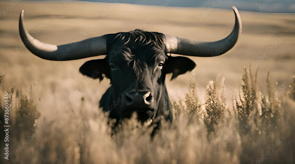 extreme closeup of The fierce face of the black bull extreme closeup of The fierce face of the black bull