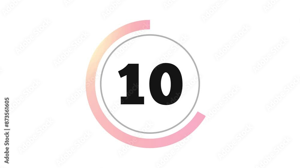 Double Circle 15 Seconds Minimalist Countdown Timer. Pink Gradient on White Background. Thick Numbers and Animated Circle Shaped Indicator. 4K Motion Graphic Countdown. Double Circle 15 Seconds Minimalist Countdown Timer. Pink Gradient on White Background. Thick Numbers and Animated Circle Shaped Indicator. 4K Motion Graphic Countdown.