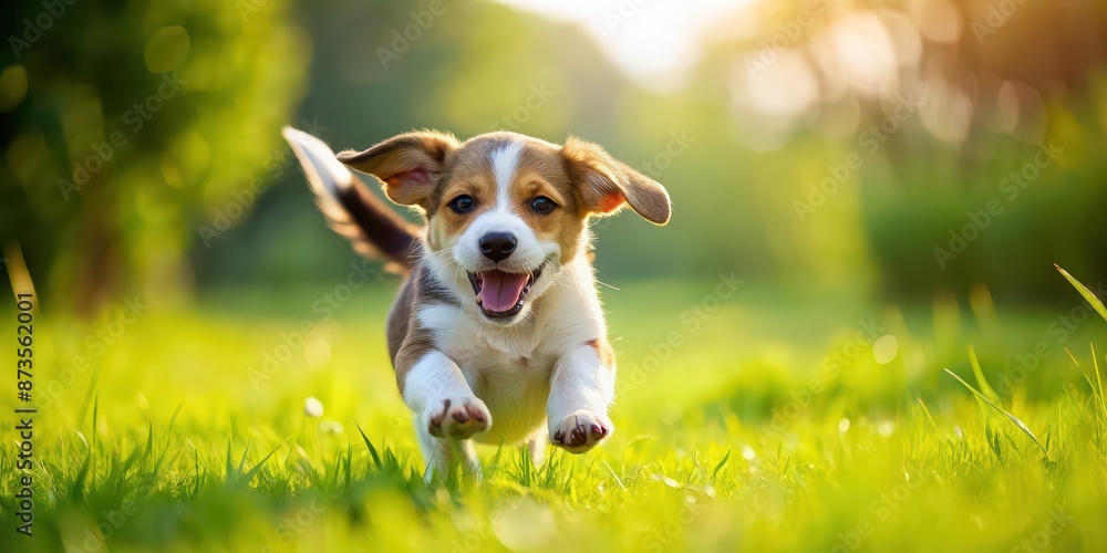 Playful puppy running in a grassy field, puppy, playful, running, grass, field, pet, dog, adorable, energetic, joy, happiness Playful puppy running in a grassy field, puppy, playful, running, grass, field, pet, dog, adorable, energetic, joy, happiness