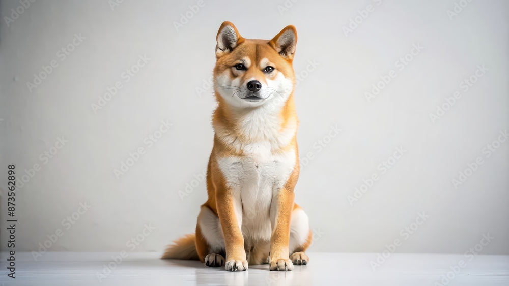 Shiba Inu dog sitting with bitcoins on white background, Shiba, Inu, dog, bitcoin, cryptocurrency, digital, currency Shiba Inu dog sitting with bitcoins on white background, Shiba, Inu, dog, bitcoin, cryptocurrency, digital, currency