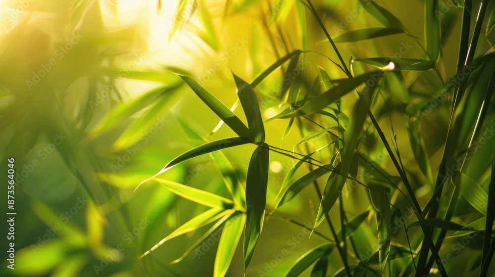 Naklejka premium Sunlight Through Bamboo Leaves