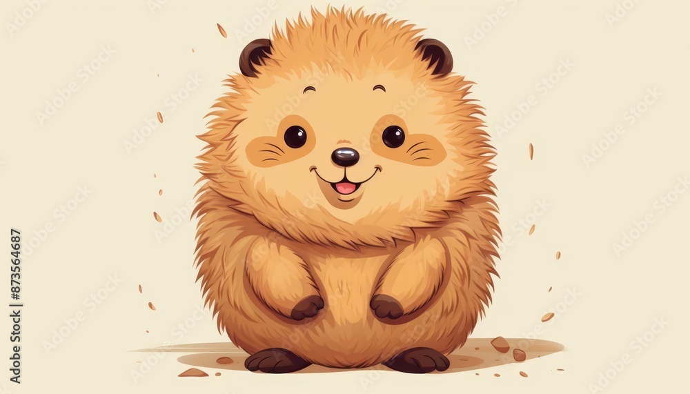 Quokka smiling curiously flat design front view nature theme animation Complementary Color Scheme Quokka smiling curiously flat design front view nature theme animation Complementary Color Scheme