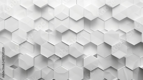 Modern Geometric Pattern with White Hexagons photo