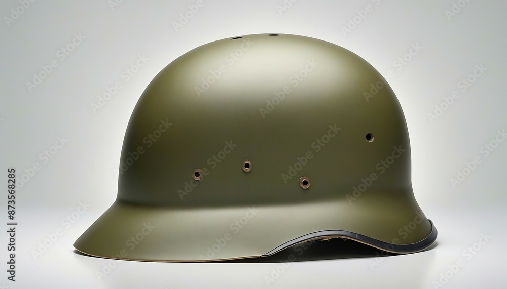 Fototapeta premium brand new military helmet, isolated white background, copy space for text