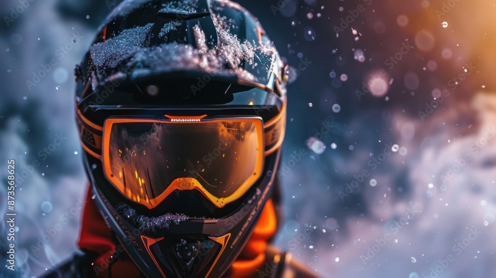 Snowmobile Helmet Close-Up Snowmobile Helmet Close-Up