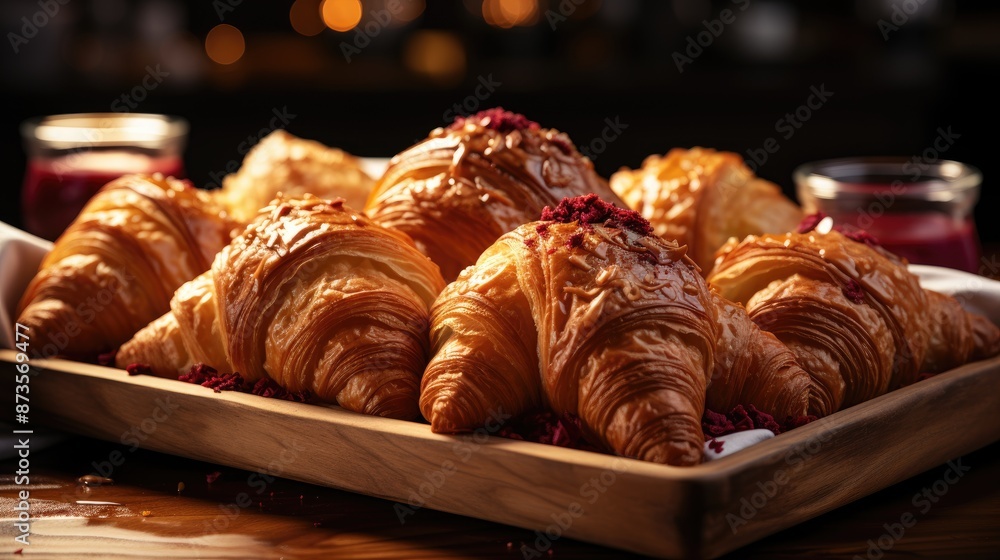 a tray of croissants with a tray of croissants.
a tray of croissants with a tray of croissants.