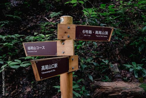 高尾山, 登山道の標識
