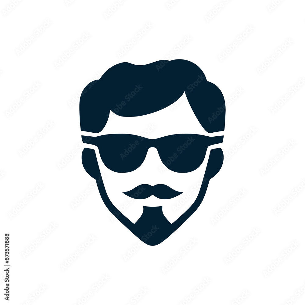 man with beard and eyeglass social geek nerd logo vector illustration template design man with beard and eyeglass social geek nerd logo vector illustration template design
