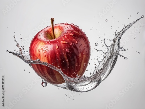 apple in water splash