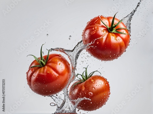Tomato in water splash