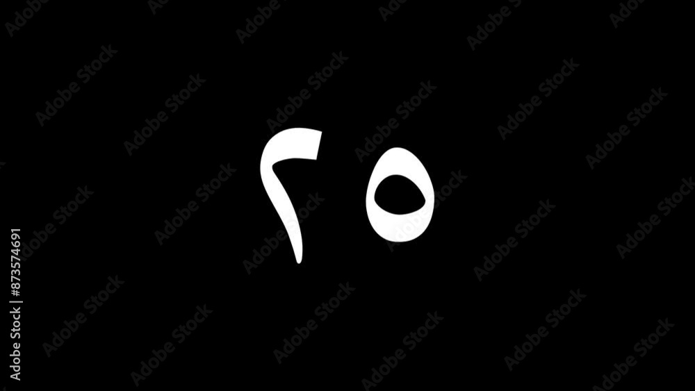 Simple 30 seconds white Eastern Arabic numerals countdown timer on ...