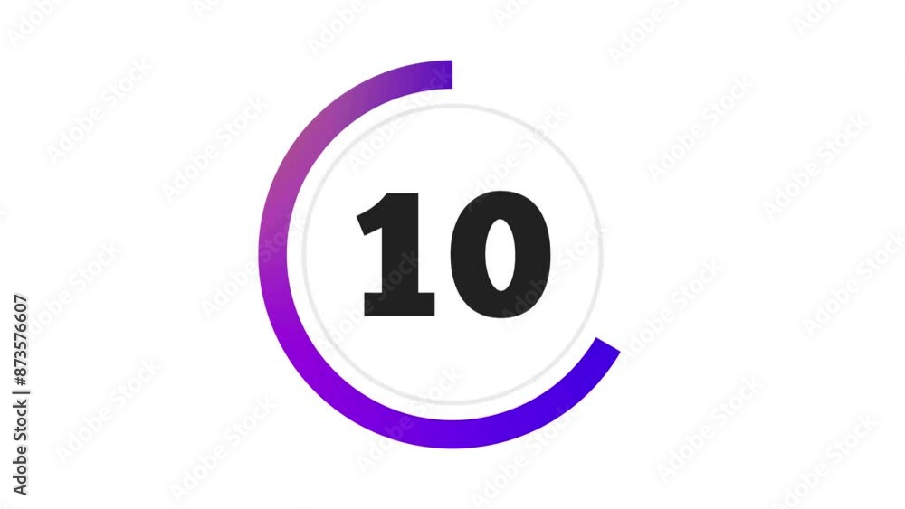 Double Circle 15 Seconds Minimalist Countdown Timer. Purple Gradient on White Background. Thick Numbers and Animated Circle Shaped Indicator. 4K Motion Graphic Countdown. Double Circle 15 Seconds Minimalist Countdown Timer. Purple Gradient on White Background. Thick Numbers and Animated Circle Shaped Indicator. 4K Motion Graphic Countdown.