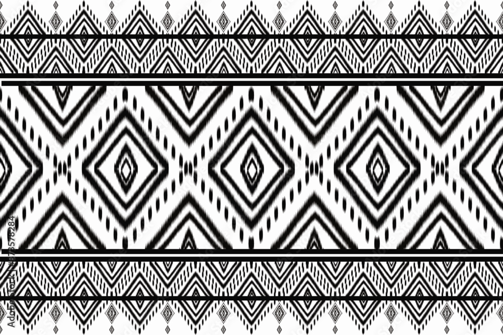 Ikat Pattern - Black and White Tribal Design Ikat Pattern - Black and White Tribal Design